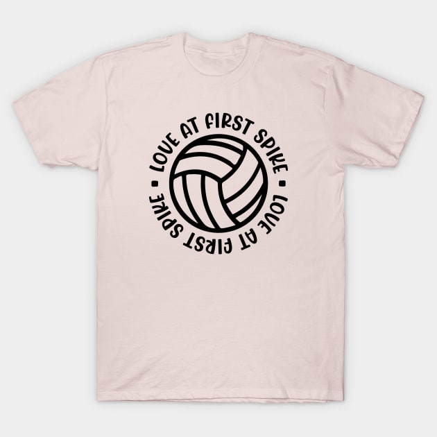 Love At First Spike Volleyball Girls Boys Cute Funny T-Shirt by GlimmerDesigns